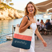 Mediterrane Tote met gestreepte marine-koraalrood Bag