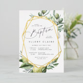 Mediterrane tuin Baptisme Folie Uitnodiging (Staand Voorkant)