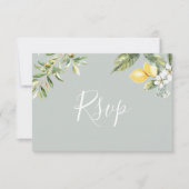 Mediterrane tuin citroen menu keuze RSVP kaart (Voorkant)