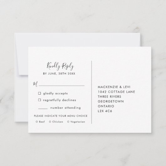 Mediterrane tuin citroen menu keuze RSVP kaart (Achterkant)