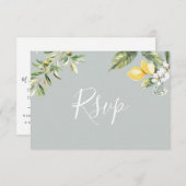 Mediterrane tuin citroen menu keuze RSVP kaart (Voorkant / Achterkant)