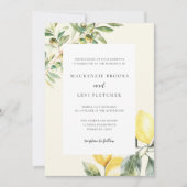 Mediterrane tuin Elegante citroen bruiloft Kaart (Voorkant)