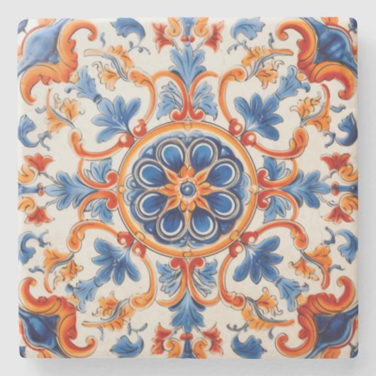 Mediterrane tuin stenen onderzetter (Voorkant)