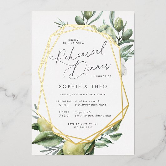 Mediterrane tuinrepetitie folie uitnodiging (Voorkant)