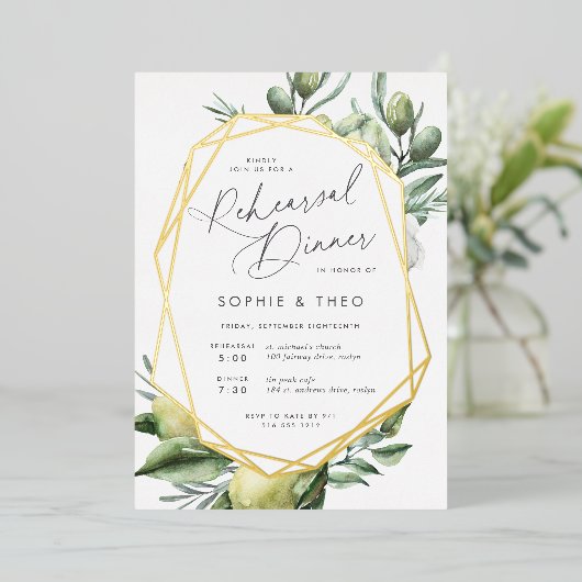 Mediterrane tuinrepetitie folie uitnodiging (Staand Voorkant)