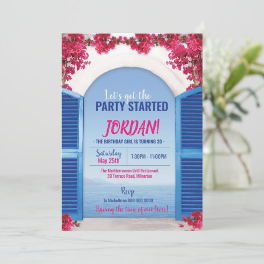 Mediterrane uitnodiging (Staand voorkant)