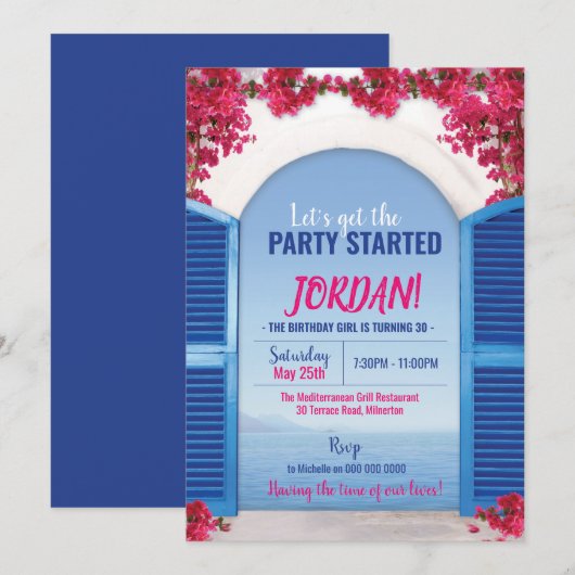 Mediterrane uitnodiging (Voorkant / Achterkant)