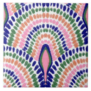 Mediterrane veelkleurige mozaïek-geschilderde sint tegeltje