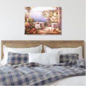 Mediterrane villa canvas afdruk (Insitu (Slaapkamer))