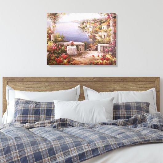 Mediterrane villa canvas afdruk (Insitu (Slaapkamer))