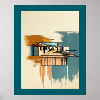 Mediterrane villa poster