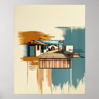 Mediterrane villa poster