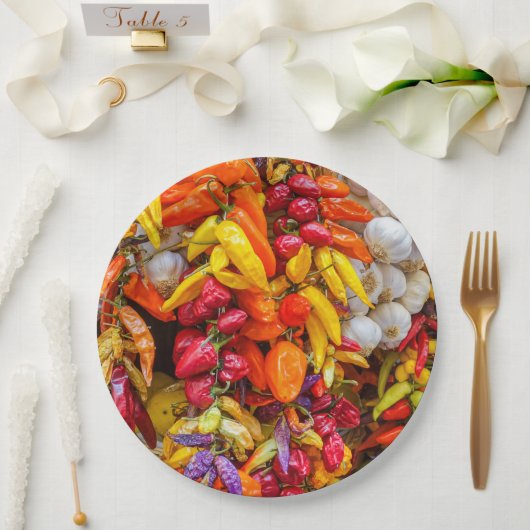 Mediterrane vlokken papieren bordje (Huwelijk)