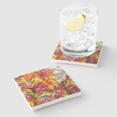 Mediterrane vlokken stenen onderzetter (Zijkant)