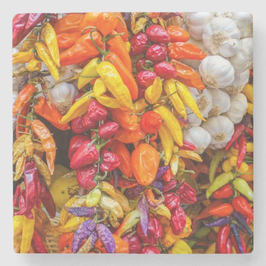 Mediterrane vlokken stenen onderzetter (Voorkant)