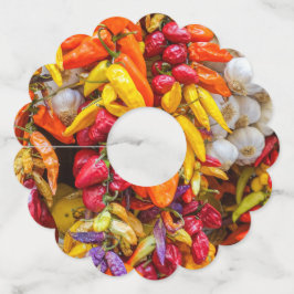 Mediterrane vlokken wijnglaslabel