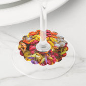 Mediterrane vlokken wijnglaslabel (Dichtbij)