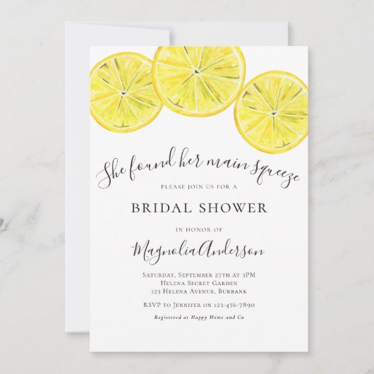 Mediterrane Vrijgezellenfeest Lemon Citrus Kaart (Voorkant)