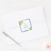 Mediterrane Vrijgezellenfeest Lemon Floral Harteli Vierkante Sticker (Envelop)