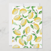 Mediterrane Waterverf blauw met citroenen bruiloft Kaart (Achterkant)