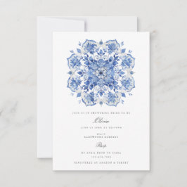 Mediterrane waterverf bruidsdoucheuitnodiging kaart