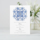 Mediterrane waterverf bruidsdoucheuitnodiging kaart (Staand voorkant)