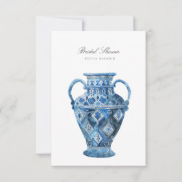 Mediterrane waterverf bruidsdoucheuitnodiging kaart