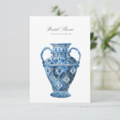 Mediterrane waterverf bruidsdoucheuitnodiging kaart (Staand voorkant)