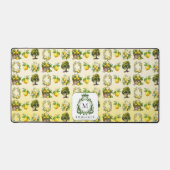 Mediterrane Waterverf Citroen Crested Monogram Bureaumat (Voorkant)