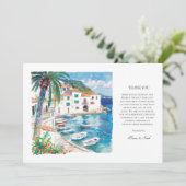 Mediterrane Waterverf Dank u kaart (Staand voorkant)