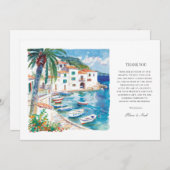 Mediterrane Waterverf Dank u kaart (Voorkant / Achterkant)