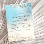 Mediterrane Waterverf Elegante bruiloft Kaart