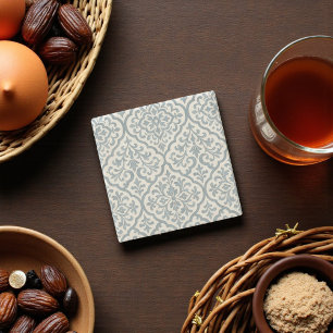 Mediterrane Waterverf grijs Arabesk Elegant Stenen Onderzetter