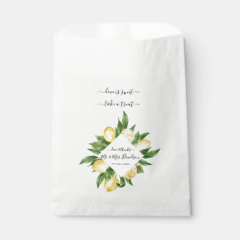 Mediterrane Waterverf Lemon Tropical Wedding Bedankzakje