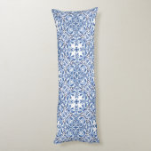 Mediterrane Waterverf Tegel Body Kussen (Achterkant (Verticaal))