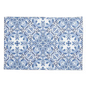 Mediterrane Waterverf Tegel Kussensloop (Achterkant-Links)