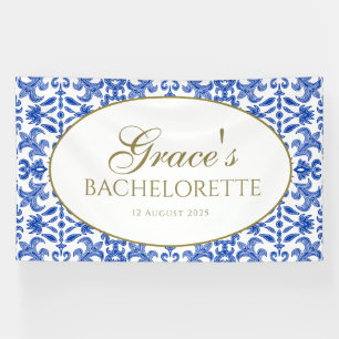 Mediterrane Witte en Blauwe Banner  Stijl