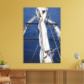 Mediterrane zee canvas afdruk (Insitu (Woonkamer))