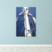Mediterrane zee canvas afdruk (Insitu (Houten vloer))