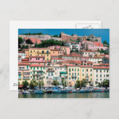 Mediterrane Zee kust Italië Dorp en haven Briefkaart (Voorkant / Achterkant)