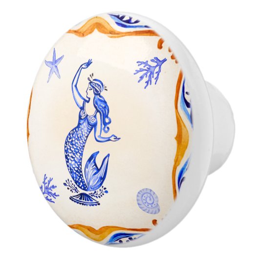 mediterrane zeemeermin keramische knop (Rechts)
