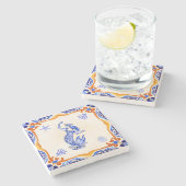 mediterrane zeemeermin stenen onderzetter (Zijkant)