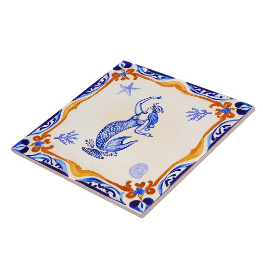 mediterrane zeemeermin tegeltje (Zijkant)