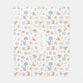Mediterrane Zomer Amalfi Citroen Vespa Babykamer Fleece Deken