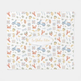 Mediterrane Zomer Amalfi Citroen Vespa Babykamer Fleece Deken