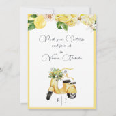 Mediterrane zomer citroenblauw bruiloft kaart (Achterkant)