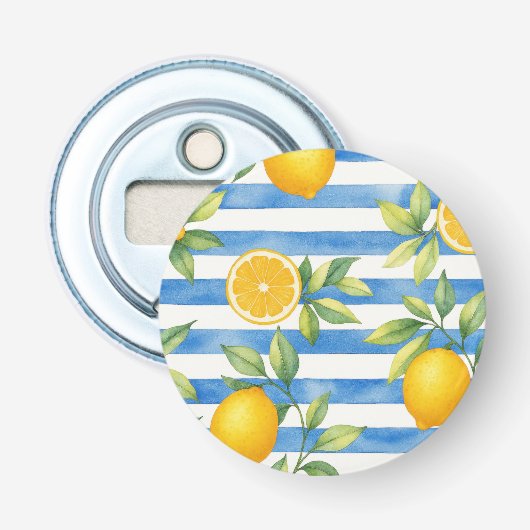 Mediterrane Zomer Citrus Keuken Decor Button Flesopener (Voorkant)