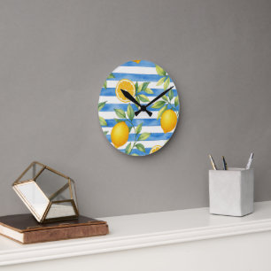 Mediterrane Zomer Citrus Keuken Decor Ronde Klok