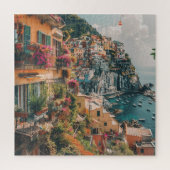 Mediterrane zomer - Clifftop Uitzicht Legpuzzel (Verticaal)