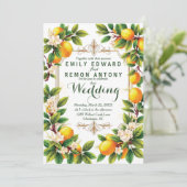 Mediterrane zomer elegantie bruiloft kaart (Staand voorkant)